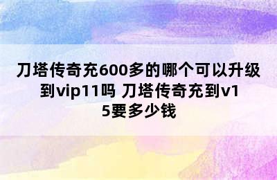 刀塔传奇充600多的哪个可以升级到vip11吗 刀塔传奇充到v15要多少钱